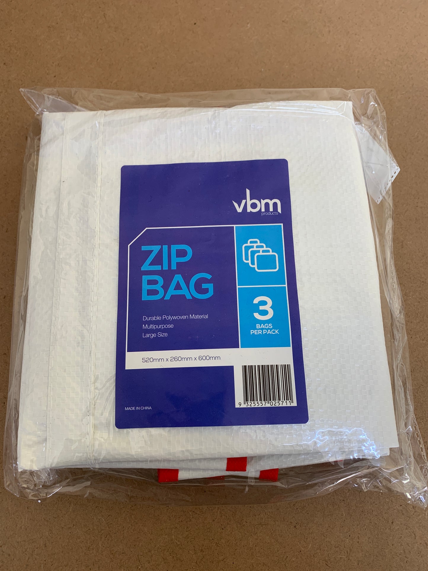 Zip bags 520 x 260 x 600mm (Pack of 3)