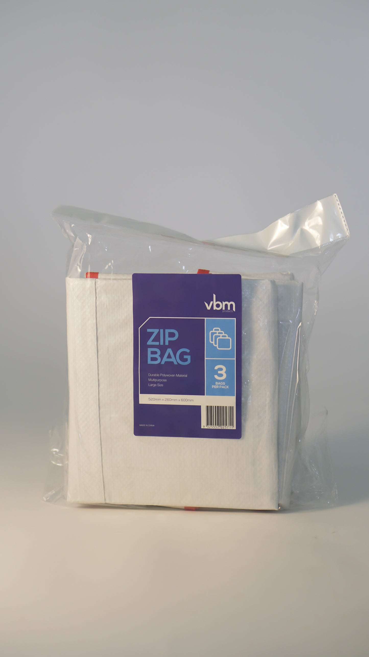 Zip bags 520 x 260 x 600mm (Pack of 3)